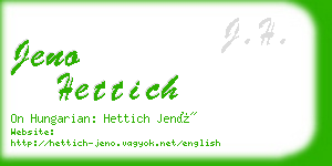 jeno hettich business card